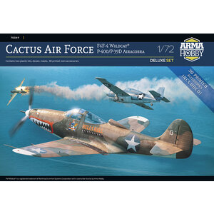 Arma Hobby . ARH 1/72 Cactus Air Force Deluxe Set – F4F-4 Wildcat® and P-400/P-39D Airacobra Over Guadalcanal