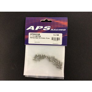 APS Racing . APS Stainless Steel Button Hex Screws 3x10mm