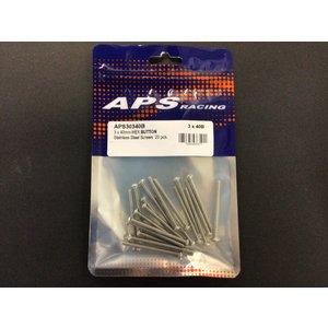 APS Racing . APS Stainless Steel Button Hex Screws 3x40mm