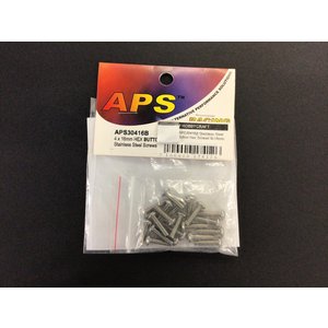 APS Racing . APS Stainless Steel Button Hex Screws 4x16mm