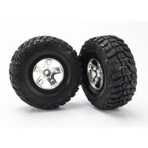 Traxxas . TRA Tires & wheels, assembled, glued (2) 2WD Frt