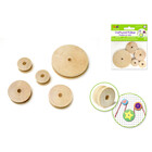 Krafty Kids . KFK Craftwood: 20/30/50mm Pulleys x5 Asst Natural 10mm T