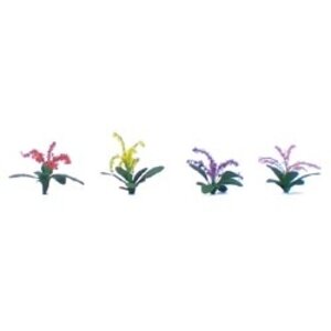 JTT Scenery Products . JTT PETUNIAS 3/4" O-SCALE RED PINK/YELLOW PURP 40PK