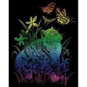 Royal (art supplies) . ROY Engrave Art Rainbow - Kitten & Butterflies