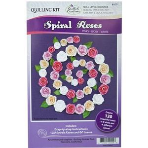 Quilled Creations . QUI Spiral Roses (Pink/Ivory/White) Quilling Kit