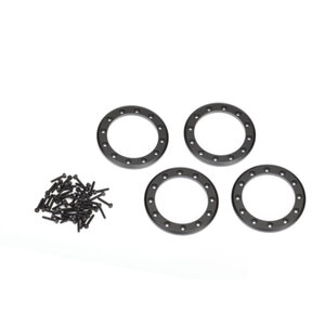 Traxxas . TRA Traxxas Beadlock rings, Black (1.9') (aluminum) (4)/ 2x10 CS (48)