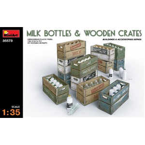 Miniart . MNA 1/35 Milk Bottles & Wooden Cart