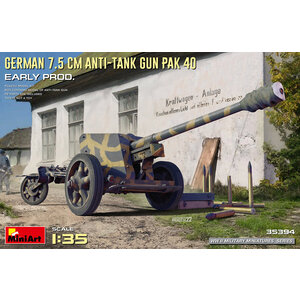 Miniart . MNA 1/35 German 7.5cm Anti-Tank Gun PaK 40. Early Prod Vehicle kits