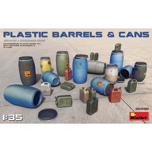 Miniart . MNA 1/35 Plastic Barrels And Cans