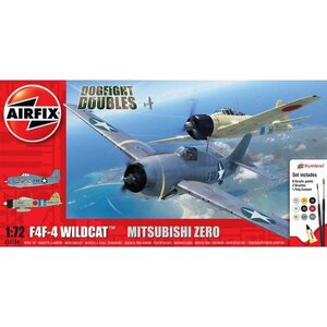 Airfix . ARX 1/72 F4F-4 Wildcat And Mitsubishi Zero Dogfight Doubles Gift Set