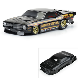 Pro Line Racing . PRO 1/10 1972 Plymouth Barracuda Motown Missile Black