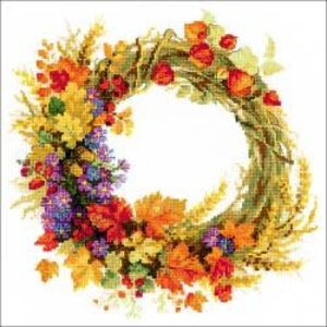 RIOLIS . RIO Counted Cross Stitch Kit 11.75"X11.75" Wreath With Wheat