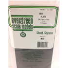 Evergreen Scale Models . EVG Evergreen 6"x12" Black Sheet 1.0 mm (2pcs)
