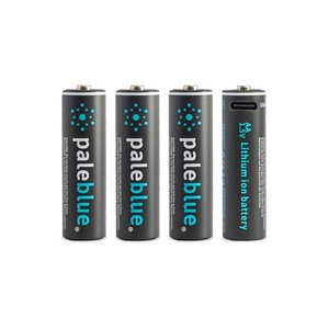 Pale Blue . PBL Pale Blue Lithium Ion Rechargeable AA Batteries 4pk