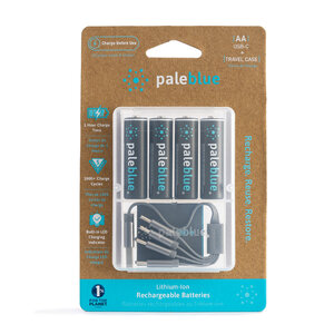 Pale Blue . PBL Pale Blue Lithium Ion Rechargeable AA Batteries 4pk