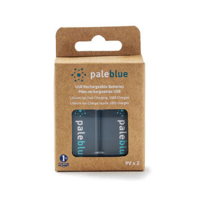 Pale Blue . PBL Pale Blue Lithium Ion Rechargeable 9V Batteries 2pk