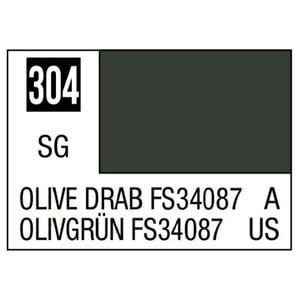 Gunze . GNZ Aqueous Color H304 Semi Gloss Olive Drab FS34087 for Weapons 10ml Bottle
