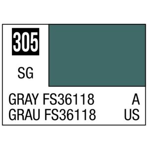 Gunze . GNZ Aqueous Color H305 Semi Gloss Gray FS36118 US Air Camouflage 10ml Bottle