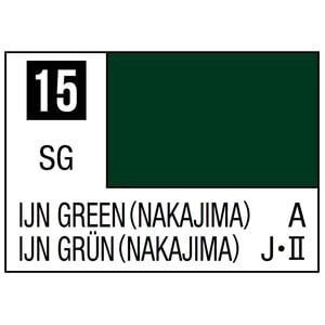 Gunze . GNZ Mr. Color 15 - IJN Green (Nakajima) - 10ml (Semi-Gloss/Aircraft) - 10ml