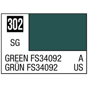 Gunze . GNZ Mr. Color 302 Green FS34092 (Semi-Gloss/Aircraft) - 10ml