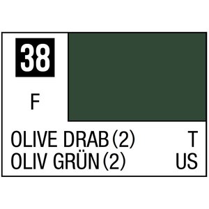 Gunze . GNZ Mr. Color 38 - Olive Drab 2 (Flat/Tank) - 10ml
