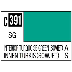 Gunze . GNZ Mr. Color 391 Interior Turquoise Green, Soviet Aircraft Cockpit - 10ml
