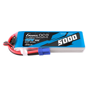 GENS ACE . GEA Gens Ace G-Tech 5000mAh 3S1P 45C 11.1V Lipo Battery Pack with EC5 Plug