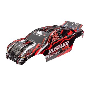 Traxxas . TRA Traxxas Body, Rustler VXL, Red (Painted, Decals Applied)