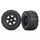 Traxxas . TRA Tires & wheels, assembled, glued (black Carbide wheels, Talon EXT tires, foam inserts) (2)