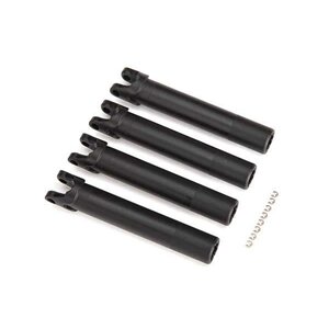 Traxxas . TRA Half shafts, outer (extended, front or rear) (4)/ e-clips (8): WideMaxx