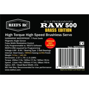 Reefs R/C . SEH RAW500 Brass Edition - Servo Programmable