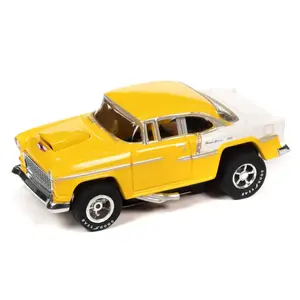 Auto World . AWD AW 1955 Chevy Bel Air (Yellow/White) HO Slot Car
