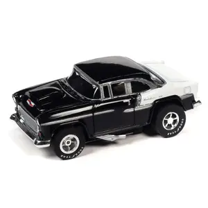 Auto World . AWD AW Classic Black & White | 1955 Chevy Bel Air  Slot Car