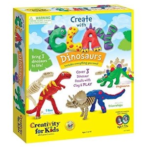 Creativity for kids . CFK Create with Clay Dinosaurs