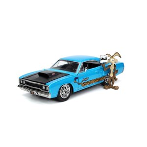Jada Toys . JAD 1/24 "Hollywood Rides" Looney Tunes - 1970 Plymouth Road Runner w/ Wile E Coyote