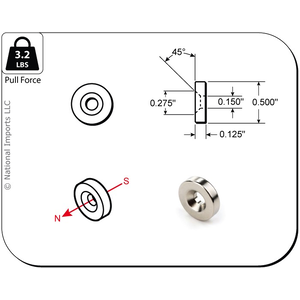 Magcraft Magnets . MFM 0.5” X 0.15” X 0.125” Rare Earth Ring Magnet (12)