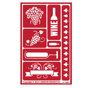 Armour Products (etch) . API Armour Etch Stencil Wine Time