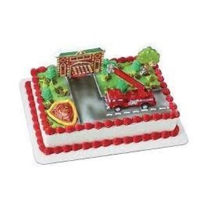 Bakemark . BKM Fire Truck & Station Cake Topper