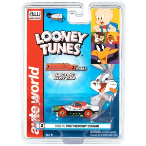 Auto World . AWD AW Looney Tunes Porky Pig Mercury Cougar Slot Car