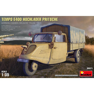 Miniart . MNA 1/35 Tempo E400 Hochlader Pritsche. German 3-Wheel Delivery Truck