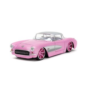 Jada Toys . JAD 1/24 "Pink Slips" w/Base - 1957 Corvette