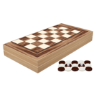 Backgammon 19" Walnut board with chessboard back