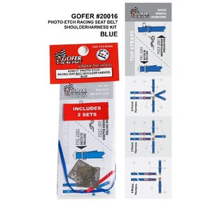 Gofer Racing . GOF Gofer Racing Photo-Etch Seatbelt And Shoulder Harness Kit - Blue