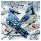 RIOLIS . RIO RIOLIS Counted Cross Stitch Kit 7.75X7.75 Blue Jays  14 Count