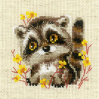 RIOLIS . RIO RIOLIS Counted Cross Stitch Kit 5X5 Little Raccoon 14 Count