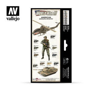 Vallejo Paints . VLJ WWIII American Armour & Infantry Paint Set