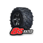 Traxxas . TRA X-Maxx black wheels, Maxx AT tires, glued (2)