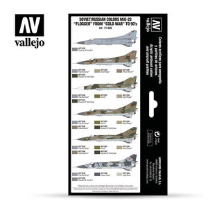 Vallejo Paints . VLJ OVIET/RUSSIAN COLORS MIG-23 "FLOGGER" FROM 70'S TO 90'S