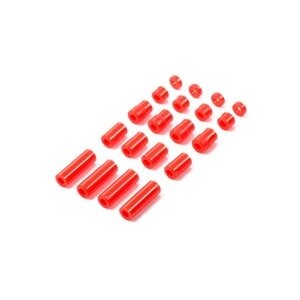 Tamiya America Inc. . TAM JR Lightweight Plastic Spacer Set, Red (12/6.7/6/3/1.5mm)