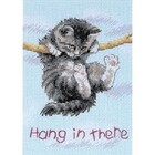 Dimensions . DMS Hang On Kitty Mini Counted Cross Stitch Kit 5"X7"